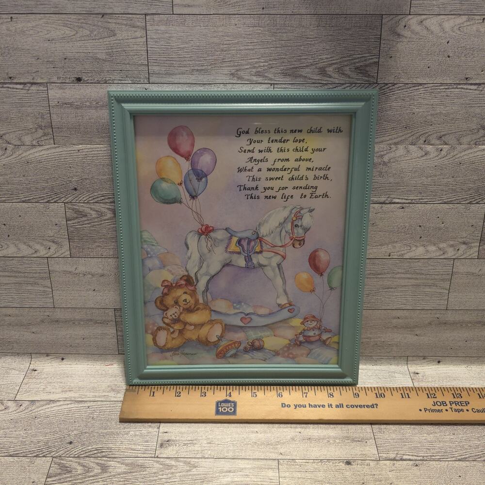 Home Interiors Gifts picture Ava Freeman rocking‎ horse teddy bear God bless